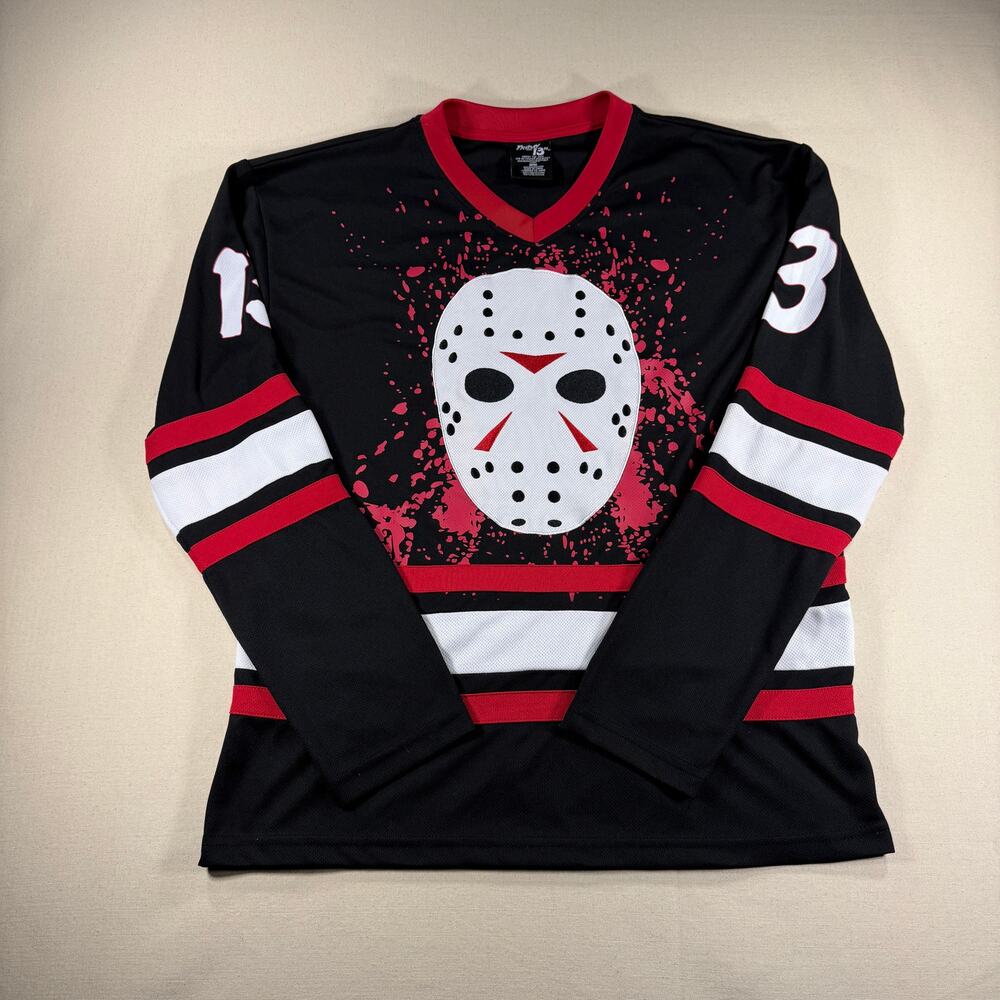 Friday The 13th Jason Voorhees #13 Hockey Jersey Mens Medium Horror Costume
